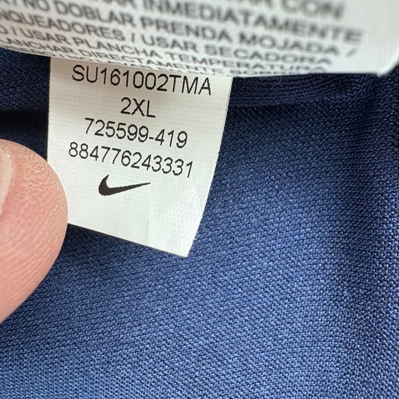 Nike Dri-FIT Sleeveless Polo Shirt Women's 2XL Collared Athletic Golf Navy White - Picture 9 of 10